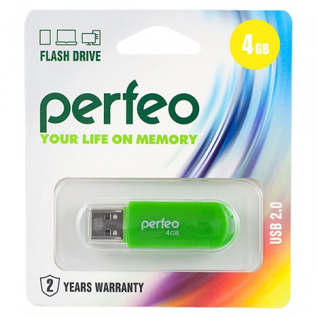 Память Flash Drive 4Gb USB 2.0 Perfeo C03 Green