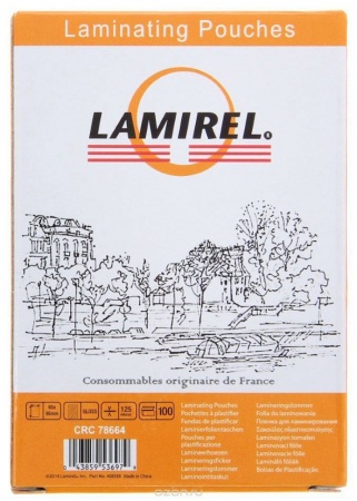 Пленка для ламинирования 65*95мм., 100л., 125мкр. Lamirel (LA-78664)