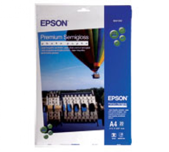 Бумага А4  Epson (C13S041332) Premium Semiglossy Photo Paper, 20листов, 251г/м2, полуглянец