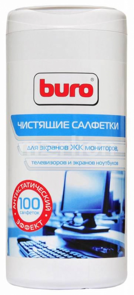 Салфетки чистящие для экранов и оптики (100 шт) BURO (BU-Tscreen)