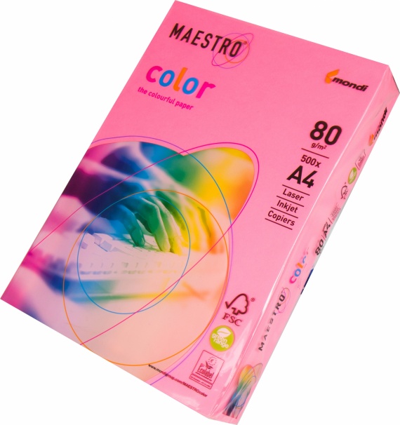 Бумага А4 80 гр/м2, Master/Color Neon Pink, 500 лист.