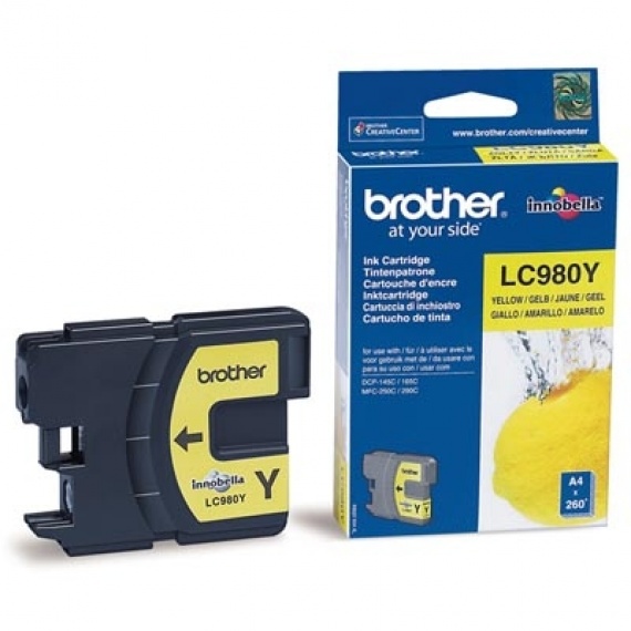 Картридж Brother DCP-145С/165С/MFC-250С/290С, 260 стр. Yellow , LC980Y