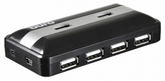 Разветвитель USB-хаб 2.0 BURO (BU-HUB7-U2.0) 7портов, черный