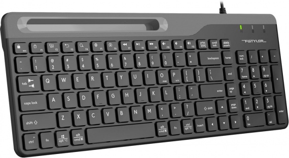 Клавиатура проводная A4Tech Fstyler FK25 (USB, slim, черный/серый) FK25 BLACK