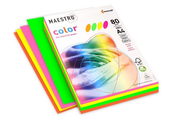 Бумага А4 80 гр/м2, Master/Color Neon Yellow, 50 лист.