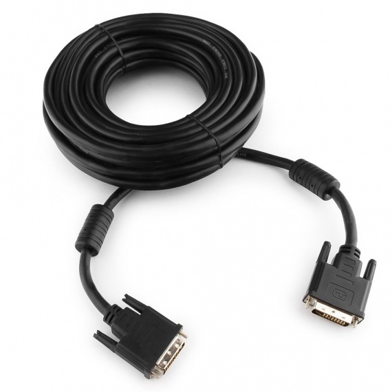 Кабель DVI-D Gembird/Cablexpert 10 м, 25M/25M черный, экран, феррит. кольца (CC-DVI2-BK-10M) Black
