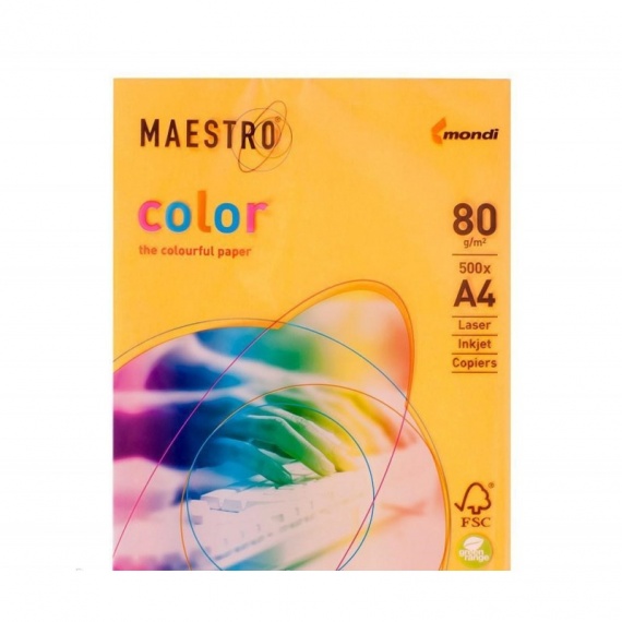 Бумага А4 80 гр/м2, IQ/Master/Color (IG50) Raps Yellow, 500 лист.