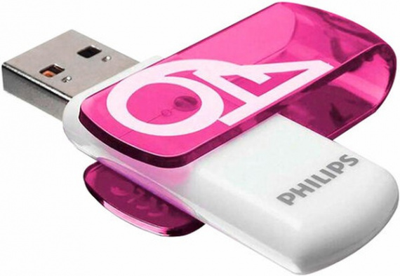 Память Flash Drive 64Gb USB 2.0 Philips VIVID2.0 (FM64FD05P/97) белый/фиолетовый