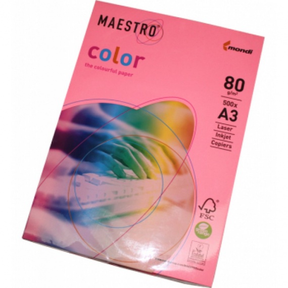Бумага А3 80 гр/м2, Master/Color Neon Pink, 500 лист.