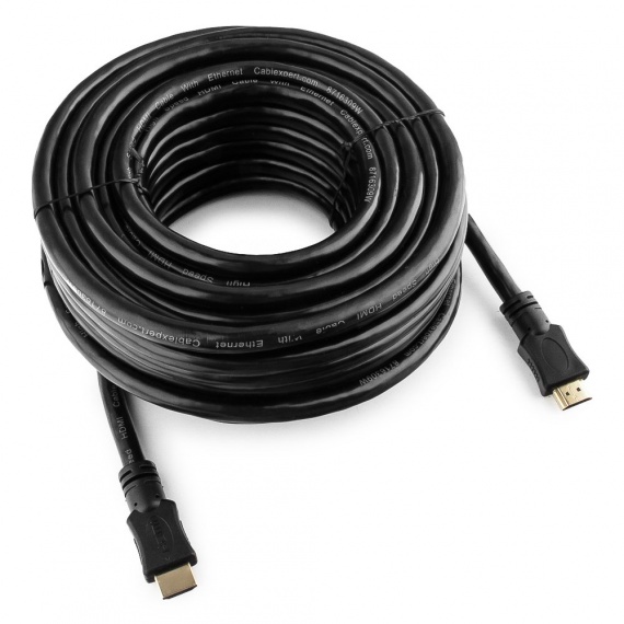 Кабель HDMI Gembird/Cablexpert 15 м, 19M/19M v1.4 позол.разъемы, экран (CC-HDMI4-15M) черный