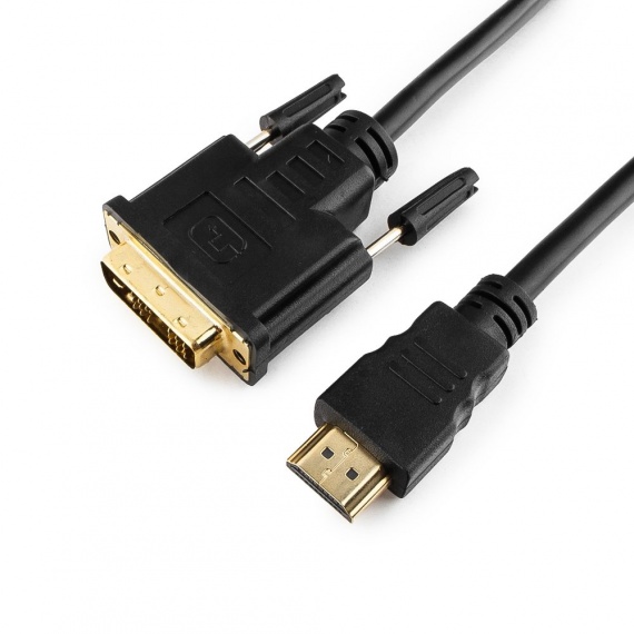 Кабель HDMI-DVI Gembird/Cablexpert 4.5 м, 19M/19M Single link, позол.разъемы,экран (CC-HDMI-DVI-15) черный
