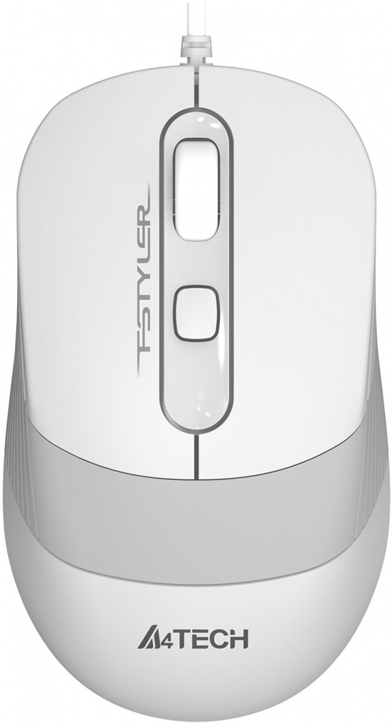 Мышь проводная A4Tech Fstyler FM10S USB 1600dpi, 1.5 м, оптическая, бесшум., белый/серый (4but)