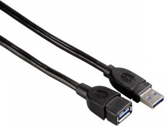 Кабель-удлинитель USB 3.0 3м Hama, Am/Af (H-54506) черный