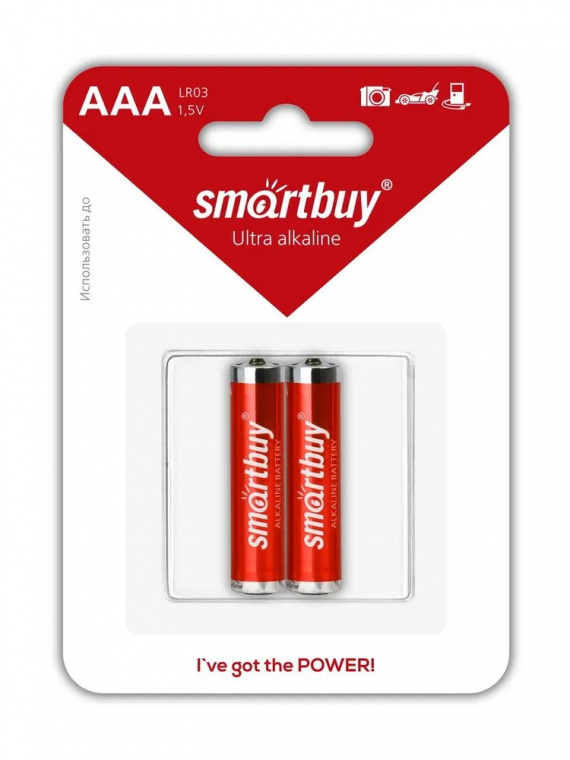 Батарейка AAA (LR03) SmartBuy (2шт. упаковка)