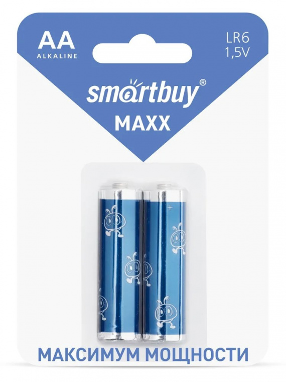 Батарейка AA (LR6) SmartBuy MAXX (2шт. упаковка), усиленная