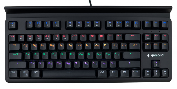 Клавиатура проводная Gembird KB-G520L (87 клавиш, подсветка, кабель 1.8 метра, USB, Black)