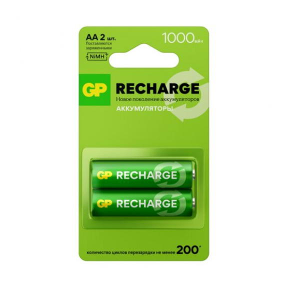 Аккумулятор AA (HR6) GP Smart Energy 1000mAh блистер 2шт., (100AAHCV-2CRSBC2)