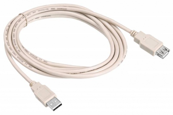 Кабель-удлинитель USB 2.0 3м Buro Am/Af (USB2.0-AM/AF-3) серый
