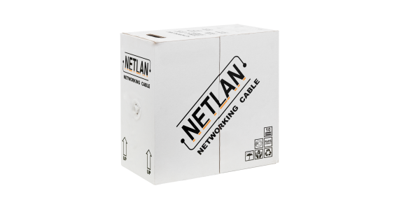 Кабель U/UTP NETLAN (CCA-UU004-5E-PVC-GY) 4пары,Кат5e,100МГц, однож, омедн(CCA),внутр,PVC,серый 305м