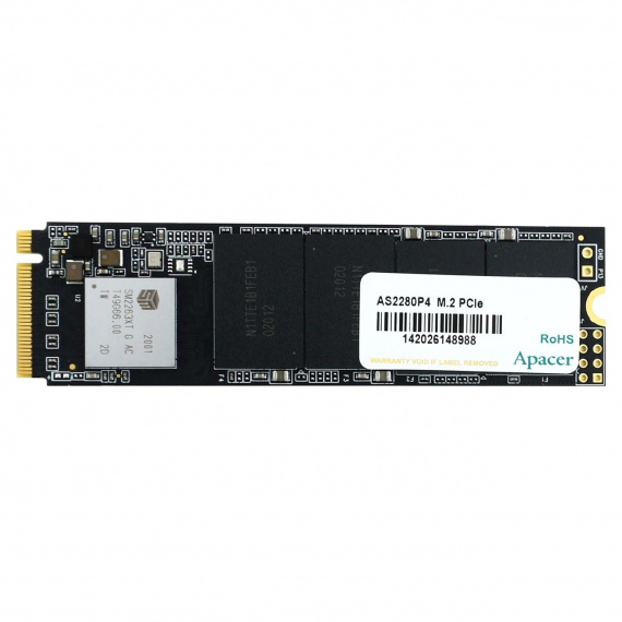 Накопитель SSD M.2 2280, 256Gb Apacer AS2280P4 (AP256GAS2280P4-1) PCI-E 3.0x4, NVMe, Чтен.2100Мб/Зап.1300Мб