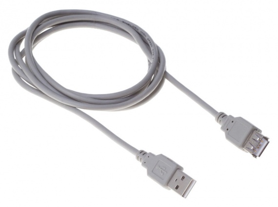 Кабель-удлинитель USB 2.0 1,8м  Buro Am/Af (BHP RET USB_AF18) серый