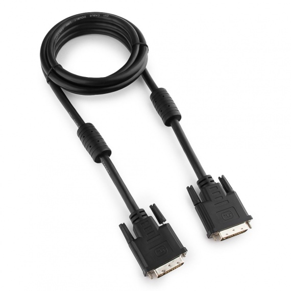 Кабель DVI-D Gembird/Cablexpert 1.8 м, 25M/25M экран, феррит. кольца (CC-DVI2-BK-6) черный