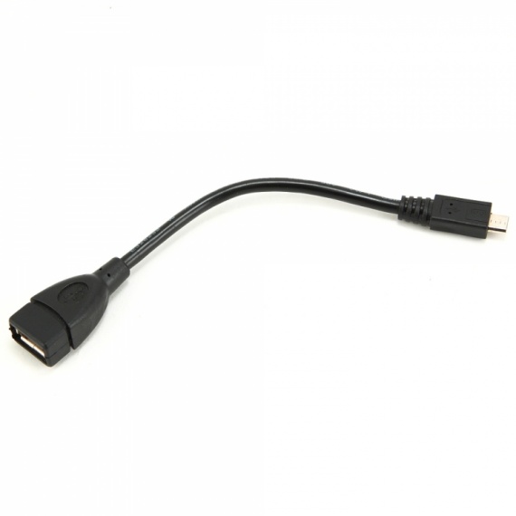 Переходник-кабель microUSB-USB 2.0(A) Cablexpert 15см, черный (A-OTG-AFBM-001)