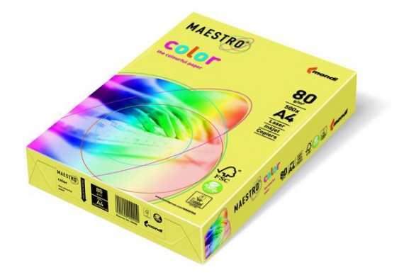 Бумага А3 80 гр/м2, Master/Color Neon Yellow, 500 лист.