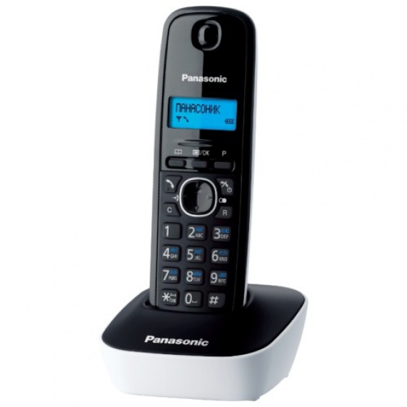 Радиотелефон Panasonic KX-TG1611 RUW, АОН, русскоязычное меню, часы с будильником
