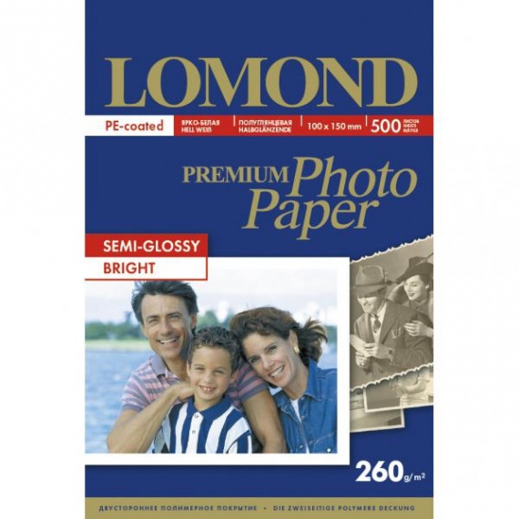 Бумага A6 Lomond для стр. принтера (260 г/м2) 500л. полуглянцевая, односторонняя (1103303) тех. уп.