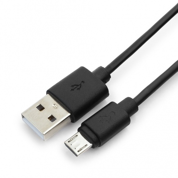 Кабель microUSB-USB 2.0(A) Гарнизон 0,5м, черный, 2.4А, медь (GCC-mUSB2-AMBM-0.5M)