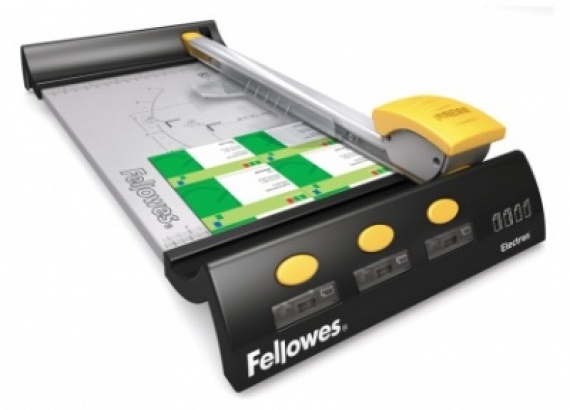 Резак Fellowes Elektron A4, дисковый, 4 вида резки, рез 320 мм, стопа 10 лст, ручная система прижима