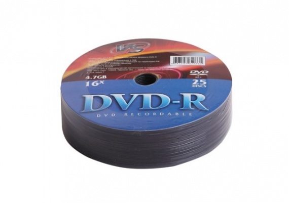 Диск DVD-R 4.7GB VS Shrink 25 шт, 16-х