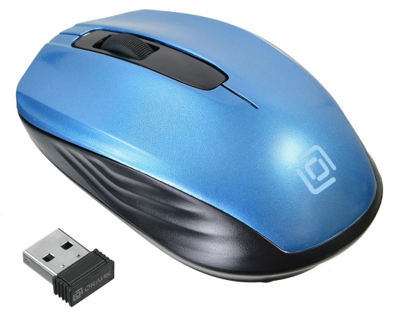 Мышь беспроводная Оклик 475MW USB, 1200 dpi, до 10 м, д/ноутбука, черный/синий