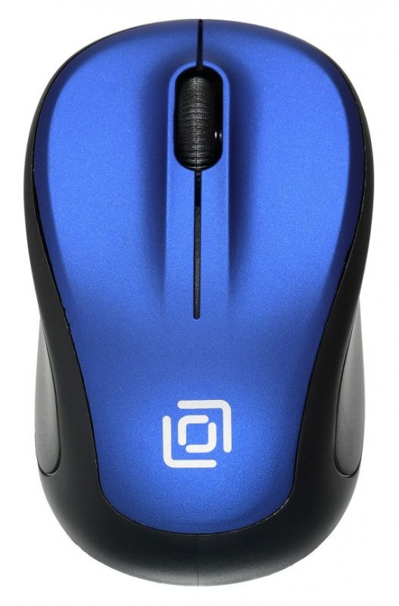 Мышь беспроводная Оклик 665MW USB, 1600dpi, до 10м, д/ноутбуков, черный/синий