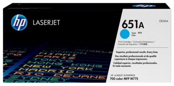 Картридж HP CE341A, LJ 700 Color MFP 775, оригинал, 651A, голубой, 16 000 страниц
