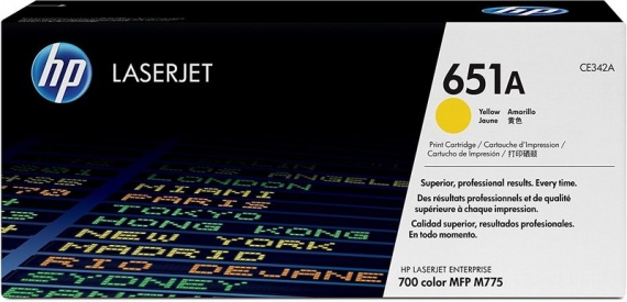 Картридж HP CE342A, LJ 700 Color MFP 775, оригинал, 651A, желтый, 16 000 страниц