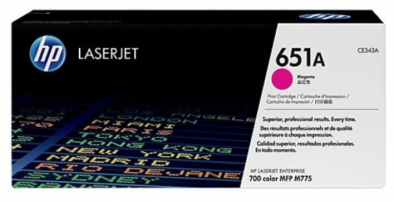 Картридж HP CE343A, LJ 700 Color MFP 775, оригинал, 651A, пурпурный, 16 000 страниц