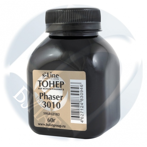 Тонер Xerox Phaser 3010/3040/3045, 60 гр/банка БУЛАТ S-Line