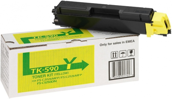 Тонер-картридж Kyocera FS-C2026MFP/C2126MFP/C5250 (TK-590Y) Yellow , 5000 стр., оригинал