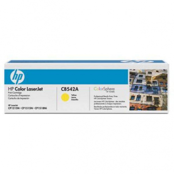 Картридж HP CB542A, CLJ CP1215, CP1515N, CP1518Ni, Yellow, оригинал, 1400 стр.