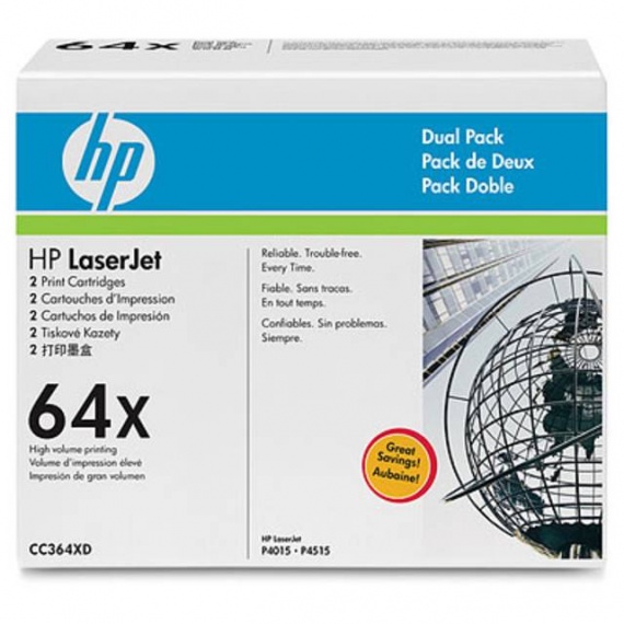 Картридж HP CC364XD, LJ 4015/4515 оригинал 24 000 страниц (2 картриджа)