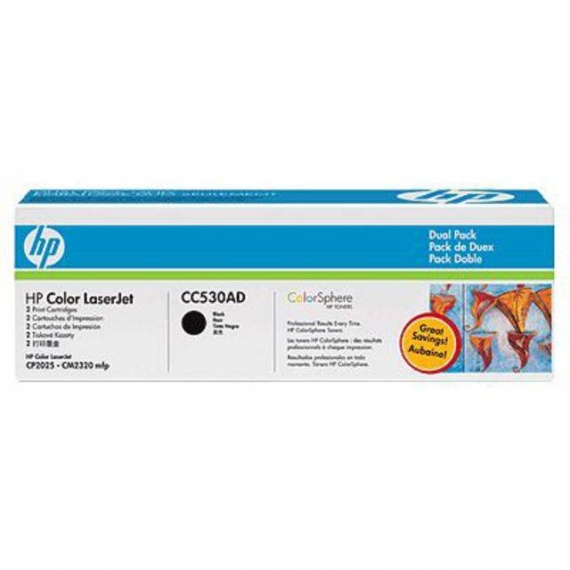 Картридж HP CC530AD, СLJ СP2025/СМ2320, Black, оригинал 3 500 страниц (2шт)