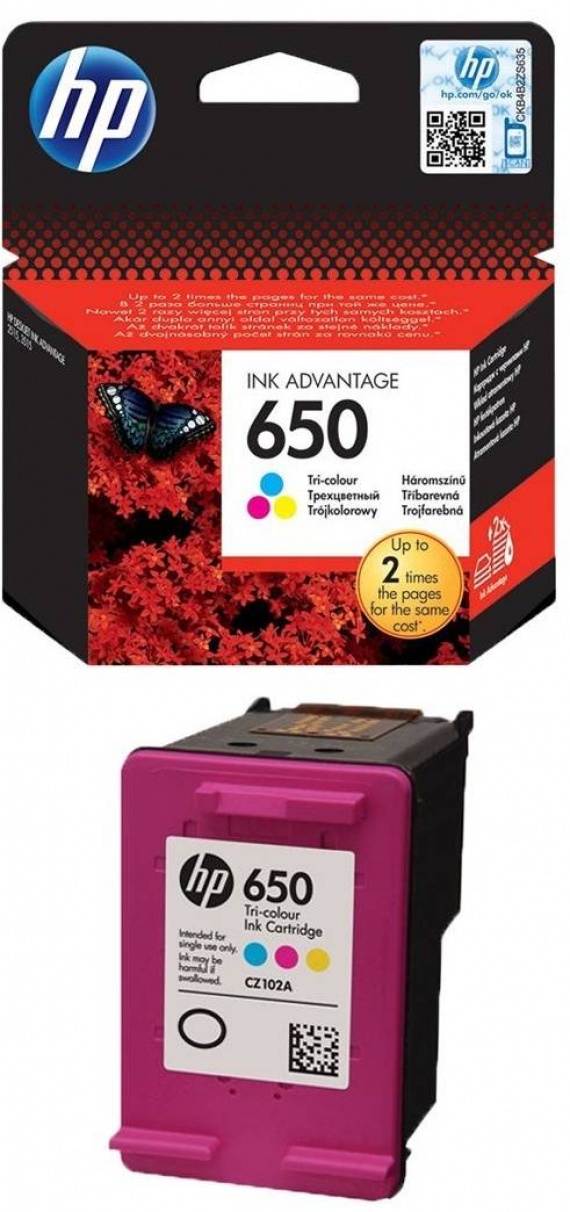 Картридж HP CZ102AE, Deskjet 2515/2516, Tri-colour, оригинал (№650)