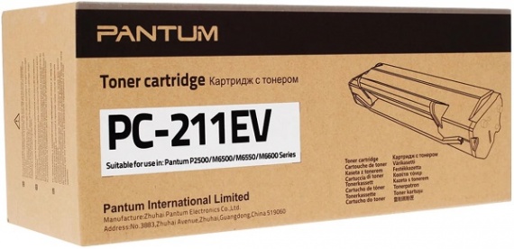 Картридж Pantum PC-211EV Р2200/Р2207/P2500/P2500W/M6500/M6550/M6600 (1600 стр.), оригинал