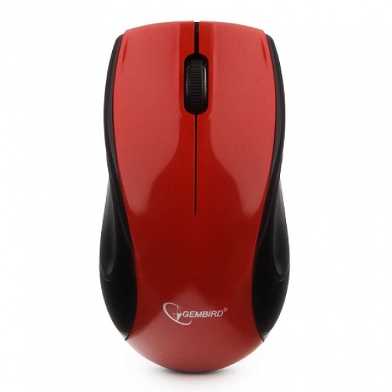 Мышь беспроводная Gembird MUSW-320-R, 2.4ГГц, красный, 2 кнопки+колесо-кнопка, 1000 DPI, батарейки в комплекте, блистер